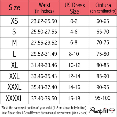 SIZE CHART - Pretty Fit J