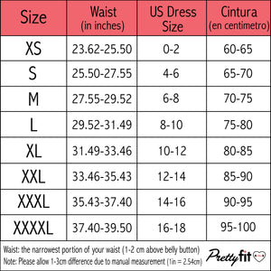 SIZE CHART - Pretty Fit J